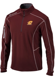 Columbia Central Michigan Chippewas Mens Maroon Shotgun Long Sleeve Qtr Zip Pullover