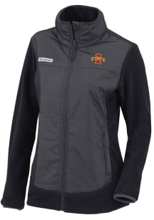 Columbia Iowa State Cyclones Womens Black Heat Seal Basin Butte Full Zip Light Weight Jacket