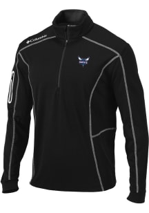 Columbia Charlotte Hornets Mens Black Heat Seal Omni-Wick Shotgun Long Sleeve Qtr Zip Pullover