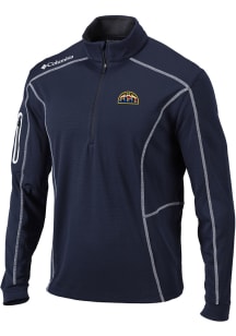 Columbia Denver Nuggets Mens Navy Blue Heat Seal Omni-Wick Shotgun Design Long Sleeve Qtr Zip Pull..