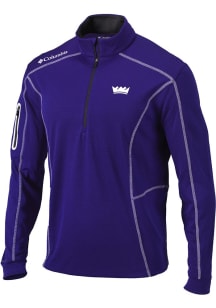 Columbia Sacramento Kings Mens Purple Heat Seal Omni-Wick Shotgun Long Sleeve Qtr Zip Pullover