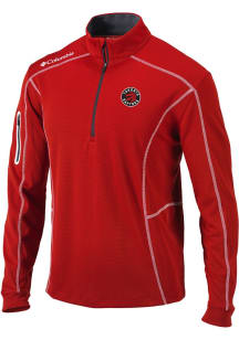 Columbia Toronto Raptors Mens Red Heat Seal Omni-Wick Shotgun Long Sleeve Qtr Zip Pullover