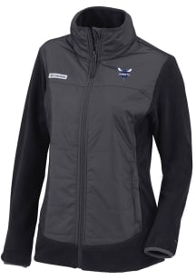 Columbia Charlotte Hornets Womens Black Heat Seal Basin Butte Full Zip Light Weight Jacket
