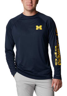 Columbia Michigan Wolverines Blue Terminal Tackle Long Sleeve T-Shirt