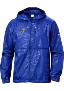 Columbia Kansas Jayhawks Mens Blue Camo Flash Forward Light Weight Jacket