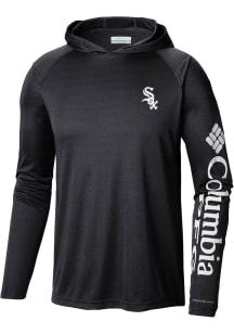 Columbia Chicago White Sox Mens Black Heat Seal Terminal Tackle Long Sleeve Lightweight Hoodie