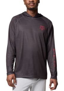 Columbia Texas A&M Aggies Mens Black Rippled Print Super Terminal Hood