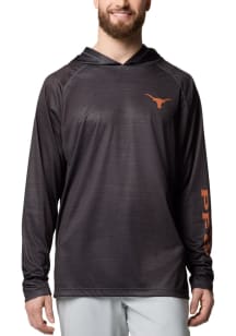 Columbia Texas Longhorns Mens Black Rippled Print Super Terminal Hood