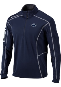 Columbia Penn State Nittany Lions Mens Navy Blue Shotgun Long Sleeve Qtr Zip Pullover