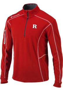 Columbia Rutgers Scarlet Knights Mens Red Shotgun Long Sleeve Qtr Zip Pullover