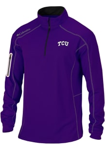 Columbia TCU Horned Frogs Mens Purple Shotgun Long Sleeve Qtr Zip Pullover