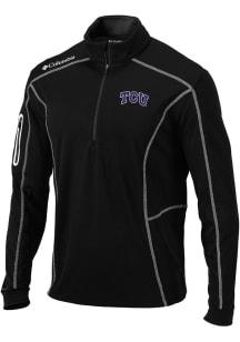 Columbia TCU Horned Frogs Mens Black Shotgun Long Sleeve Qtr Zip Pullover