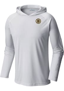 Columbia Boston Bruins Mens White Heat Seal Terminal Tackle Long Sleeve Hoodie