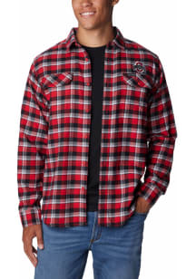 Columbia Ohio State Buckeyes Mens Red Flare Gun Flannel Long Sleeve Dress Shirt