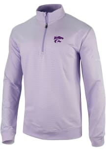 Columbia K-State Wildcats Mens Lavender Even Lie Power Cat Long Sleeve Qtr Zip Pullover