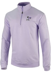 Columbia K-State Wildcats Mens Lavender Even Lie Long Sleeve Qtr Zip Pullover