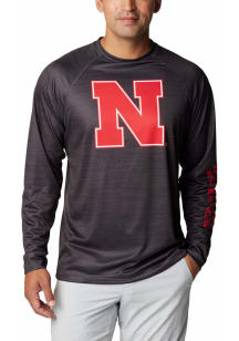 Columbia Nebraska Cornhuskers Grey Heathered Terminal Tackle Long Sleeve T-Shirt