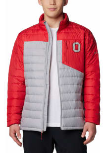Mens Ohio State Buckeyes Columbia Mens Double Blitz Heavyweight Jacket - Red