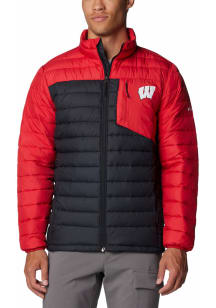 Mens Wisconsin Badgers Columbia Mens Double Blitz Heavyweight Jacket - Red