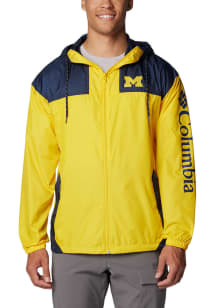 Columbia Michigan Wolverines Mens Yellow Flash Challenger Light Weight Jacket