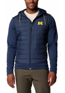 Columbia Michigan Wolverines Mens Blue Out-Shield Medium Weight Jacket