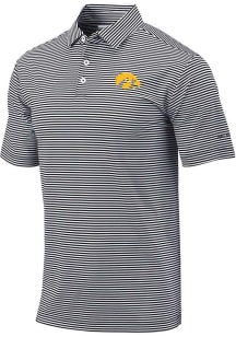Columbia Iowa Hawkeyes Mens Black Club Invite Short Sleeve Polo