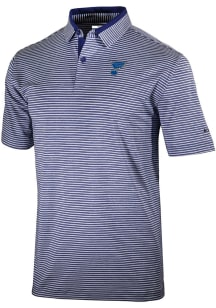 Columbia St Louis Blues Mens Navy Blue Heat Seal Golden Hills Polo Short Sleeve Polo