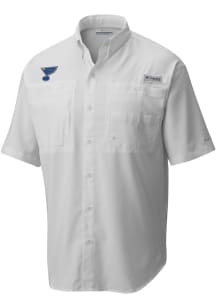 Columbia St Louis Blues Mens White Heat Seal Tamiami Short Sleeve Dress Shirt