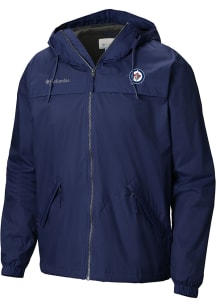 Columbia Winnipeg Jets Mens Navy Blue Heat Seal Oroville Creek Lined Jacket Medium Weight Jacket