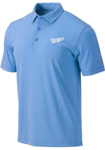 Columbia Los Angeles Dodgers Mens Blue Heat Seal Omni Wick Drive Short Sleeve Polo