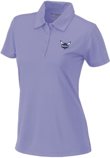 Columbia Charlotte Hornets Womens Lavender Heat Seal Birdie Polo Short Sleeve Polo Shirt