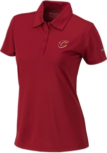 Columbia Cleveland Cavaliers Womens Red Heat Seal Birdie Polo Short Sleeve Polo Shirt