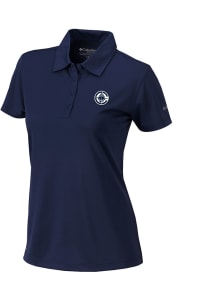 Columbia Los Angeles Clippers Womens Navy Blue Heat Seal Birdie Polo Short Sleeve Polo Shirt