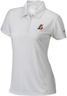 Columbia Los Angeles Lakers Womens White Heat Seal Birdie Polo Short Sleeve Polo Shirt