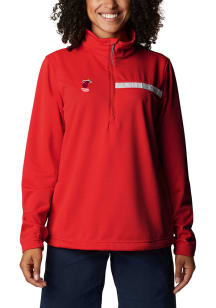 Columbia Miami Heat Womens Red Heat Seal Skiff Guide Fleece Qtr Zip