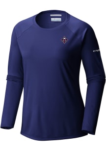Columbia New Orleans Pelicans Womens Navy Blue Heat Seal Tidal LS Tee