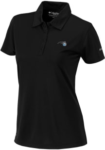 Columbia Orlando Magic Womens Black Heat Seal Birdie Polo Short Sleeve Polo Shirt