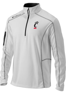 Columbia Cincinnati Bearcats Mens White Shotgun Long Sleeve Qtr Zip Pullover