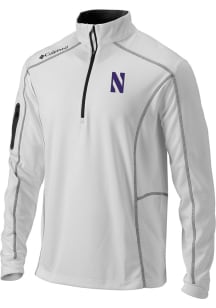 Columbia Northwestern Wildcats Mens White Shotgun Long Sleeve Qtr Zip Pullover