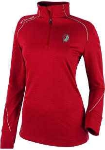 Columbia Portland Trail Blazers Womens Red Heat Seal Omni Wick Shotgun 2.0 Qtr Zip