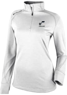 Columbia Utah Jazz Womens White Heat Seal Omni Wick Shotgun 2.0 Qtr Zip