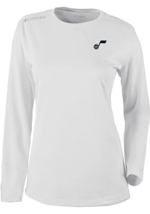 Columbia Utah Jazz Womens White Heat Seal Omni Wick Shot Gun Long Sleeve T-Shirt