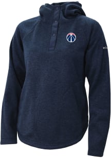 Columbia Washington Wizards Womens Navy Blue Heat Seal Sweater Weather Pullover Hooded Sweatshirt