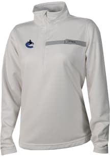 Columbia Vancouver Canucks Womens White Heat Seal Skiff Guide Fleece Qtr Zip