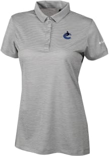 Columbia Vancouver Canucks Womens Grey Heat Seal Set II Short Sleeve Polo Shirt