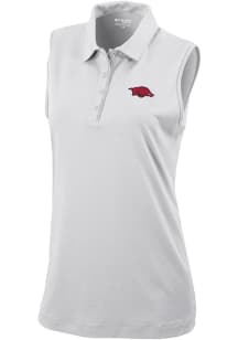 Columbia Arkansas Razorbacks Womens White Heat Seal Tend the Ball Tank Top