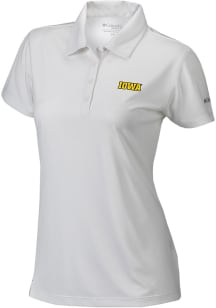 Columbia Iowa Hawkeyes Womens White Heat Seal Birdie Polo Short Sleeve Polo Shirt