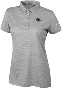 Columbia Iowa Hawkeyes Womens Grey Heat Seal Set II Short Sleeve Polo Shirt