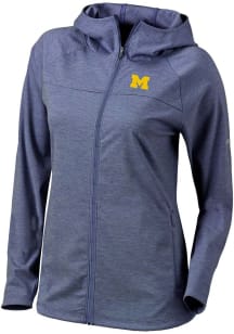 Columbia Michigan Wolverines Womens Blue Heat Seal Omni Wick Half Shot Light Weight Jacket