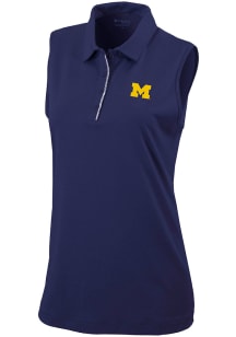 Columbia Michigan Wolverines Womens Blue Heat Seal Tend the Ball Tank Top